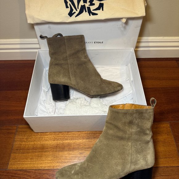 ISABEL MARANT "DEYISSA" SUEDE BROWN BOOTIES SIZE 37 - Picture 4 of 7
